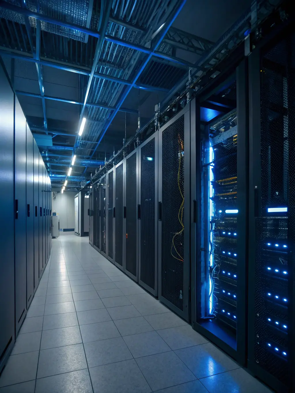An image of a cloud infrastructure with interconnected servers and data flow, symbolizing the accessibility and security of cloud solutions.