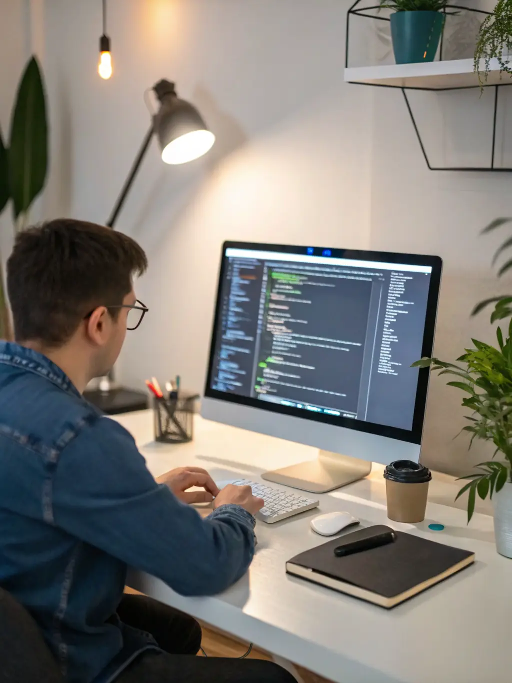 An image showing a developer working on a custom software interface on a computer screen, highlighting the bespoke nature of the software development.